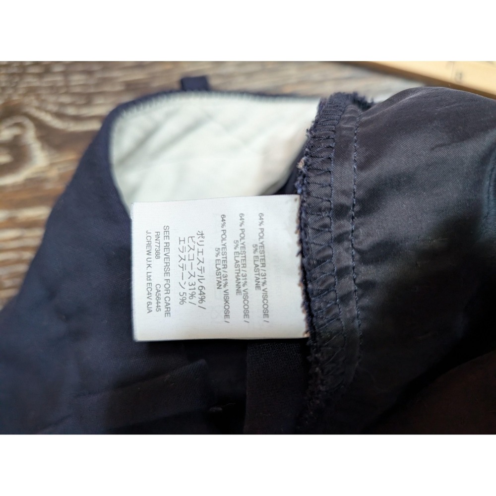 J Crew High-Rise Cameron Pants Womens 2 Navy Blue Tapered Crop Ankle Stretch - Picture 7 of 9
